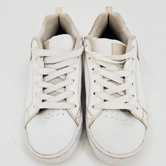 DC Court Graffik White Iridescent Rainbow Logo Skate Sneaker Shoe Women's Size 9 - Picture 2 of 10